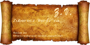 Zuberecz Veréna névjegykártya